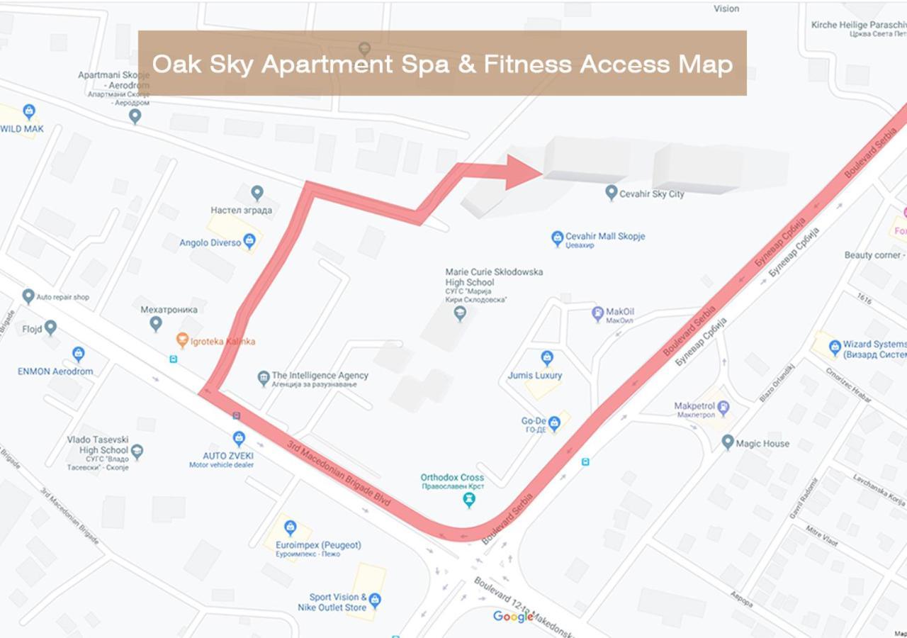 Oak Sky Apartment Spa & Fitness Szkopje Kültér fotó